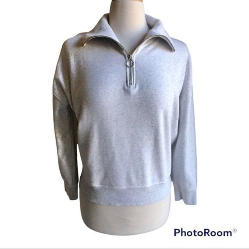 Athleta cozy karma fog heather gray half zip hoodie xs - Picture 8 of 9